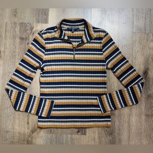 ONE ❤️ CLOTHING Women’s Zip-Up Top - Navy, Mustard, Cream 🍂🍁🥮